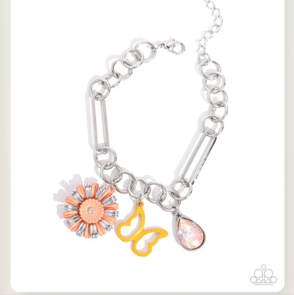 Aerial Accomplishment Orange Bracelet Charmed Fashion Jewelry Paparazzi